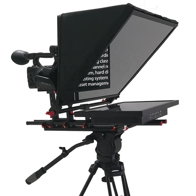 24 Zoll Monitor Studio Eingebetteter Computer Broadcast Grade Teleprompter mit Caster Stativ