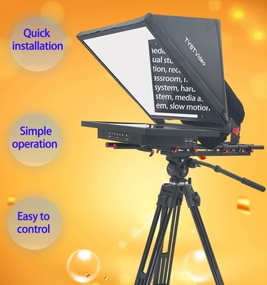 24 Zoll Monitor Studio Eingebetteter Computer Broadcast Grade Teleprompter mit Caster Stativ