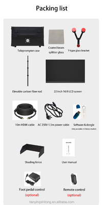 Verstellbarer vertikaler Blickwinkel TYSTVVideo Control Teleprompter Studio