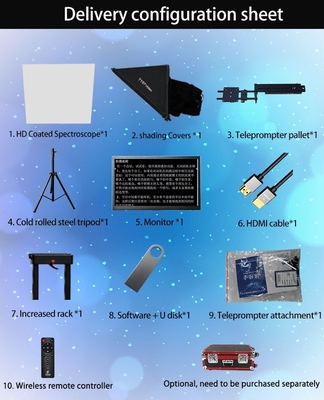 21 Zoll Bildschirmsteuerung Portable Teleprompter für Live-Streaming Private Form Video-Gerät