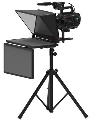 Teleprompter mit doppelten Bildschirmen und verstellbarem Halter