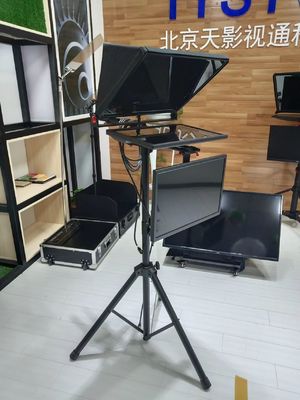 TS2000 Zwei-Bildschirm-Zivil Teleprompter mit 20 Zoll schwarzem Metall und Nylon-Stoff-Design