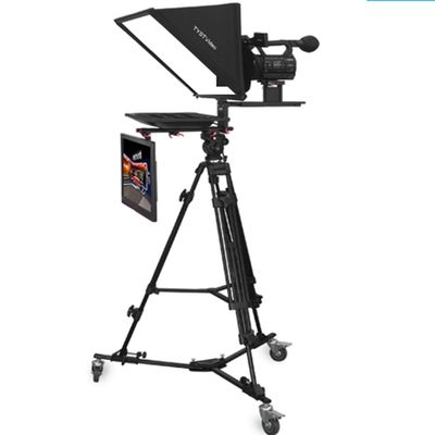 TS-T110/22D Studio Teleprompter 22 Zoll Dual Screen Caster PTZ Stativ gehärtetes Glas