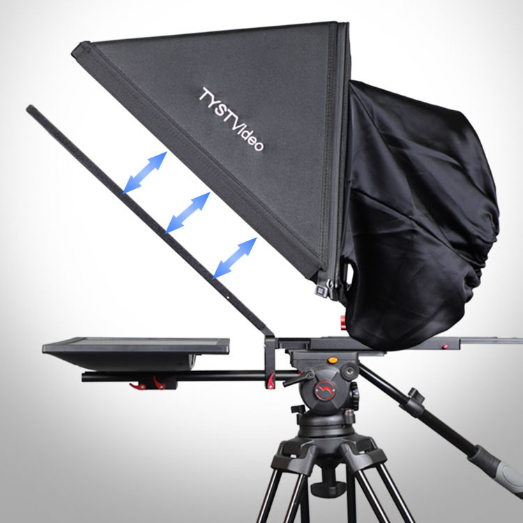 24 Zoll Studio Laptop Teleprompter für Innen- oder Außenbereich mit Caster-Stativ und gehärtetem Glas